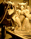 carving the hamburger eater gargoyl